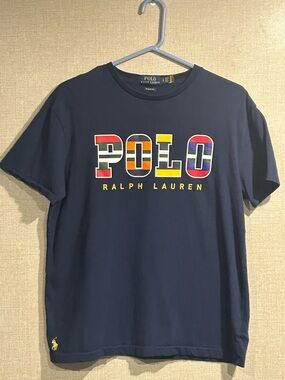 Women’s Ralph Lauren Navy Tee with Yellow Logo SP